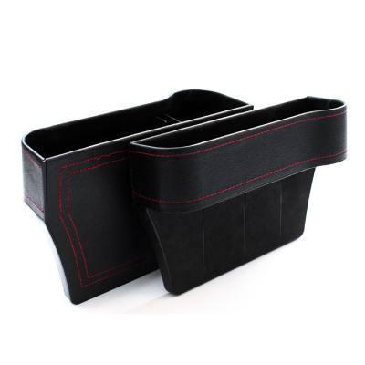 China Leather Side Driver Trunk Cargo Organizer Foldable Business Car Seat Isofrequency Repeater Car Gap Storage Box for sale