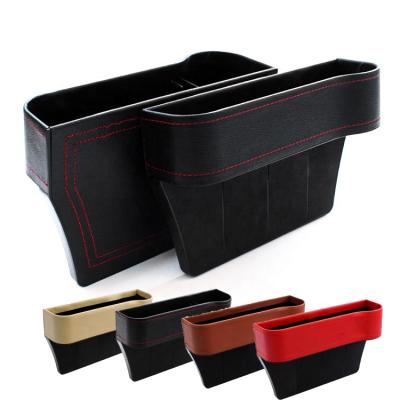 China Wholesale Custom Seat Gap Business Car Pocket Cup Holder Miscellaneous Storage Box Leather Left Right Organizer for sale