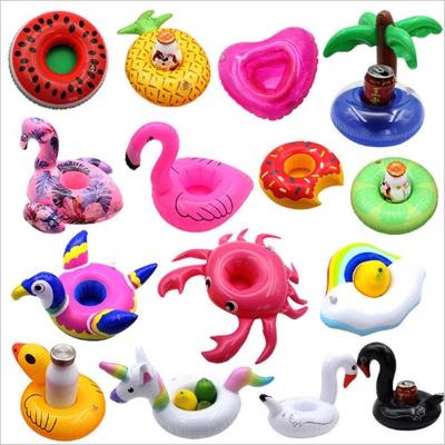 China Viable Hot Sale Inflatable Floating Beer Drink Shape Cup Holder Pad Coasters Pool Summer Party for sale