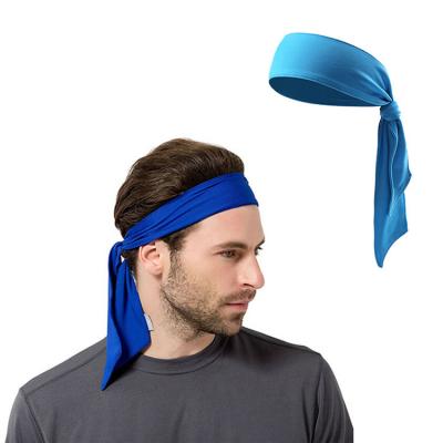 China Wholesale Elastic Solid Running Headband Sports Tennis Head Scarf Tie Head Scarf Soccer Sports Basketball Head Wrap for sale