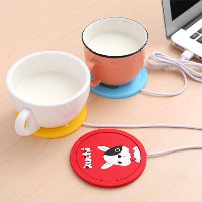 China Cartoon Silicone Heating Coaster USB Milk Tea Heat Insulation Portable Coaster Non Slip Mat Meal Mat Coffee Coaster for sale