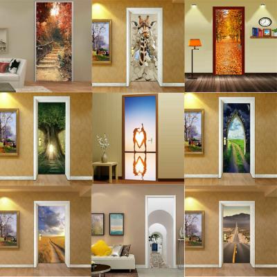 China Decorative Sticker Wholesale Wall Decals 3D Door Landscape Home Self Adhesive Waterproof Wall Decor Recycled Wallsticker for sale