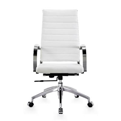 China Adjustable Popular High Back Special Design PU Office Executive White Leather Office Chair (Height) for sale