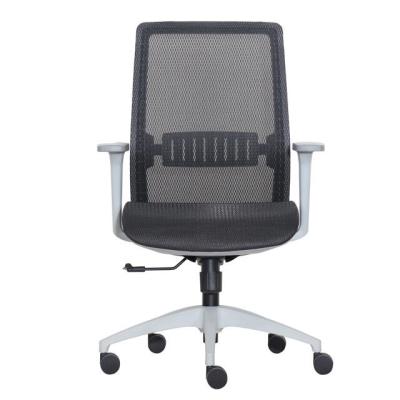 China Modern Adjustable Back Base Mesh Back Design Gray Nylon Mid Upholstery Office Swivel Chairs (Height) for sale