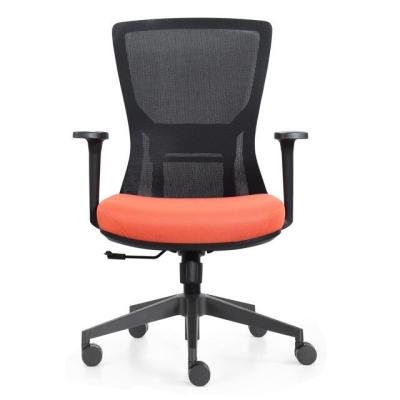 China (Size) New Design Adjustable Swivel Mesh Chair With Nylon Base Mesh Back Fabric Seat Home Office Computer for sale