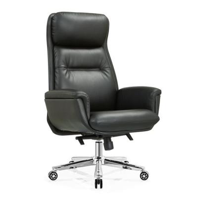 China Leisure Classic Style Design Adjustable Swivel (Height) High Back Black Leather Executive Office Chairs For Sale for sale