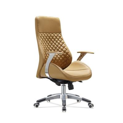 China Luxury Style Good Quality Adjustable Swivel (Waist) Leather Executive Aftermarket High Chairs With Aluminum Base for sale