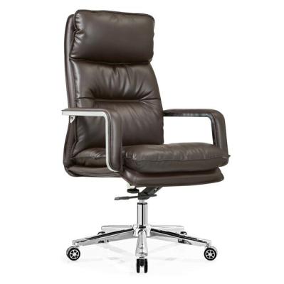 China (Size) 2021 New Design Comfortable Black Leather Office Manager Adjustable Chairs With Steel Base for sale