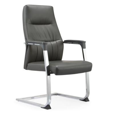 China Cooling Modern Stylish Black Leather Office Lobby Reception Room Desk Chair For Guessing for sale