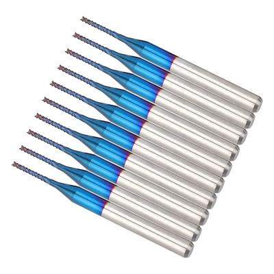 China SOAO 10Pcs 3.1752.2mm CNC Milling Cutter Titanium Nitride Carbide PCB Coated CNC Drill Bits Milling Machining Router for sale