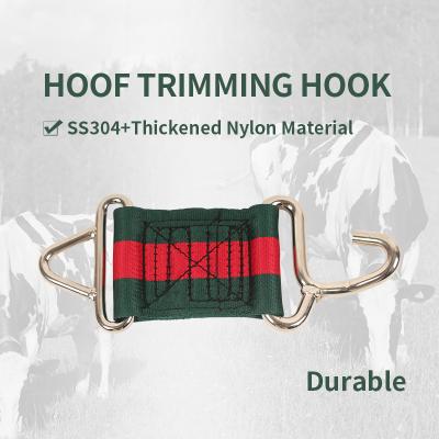 China Cattle Hoof Trimming Tool Red And Green Hoof Fixation Hook With Stainless Steel Material for sale