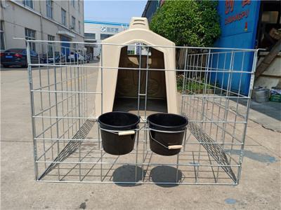 China 2.2m Plastic Calf Hutch With Hot-dip galvanized  Fence And Cow Cubicles For Dairy Farm for sale