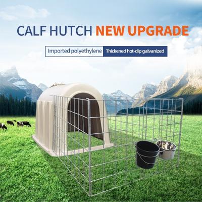 China Long Service Life 3-6 monthes Calf Hutches With Hot - Galvanized Steel Pipe Fence for sale