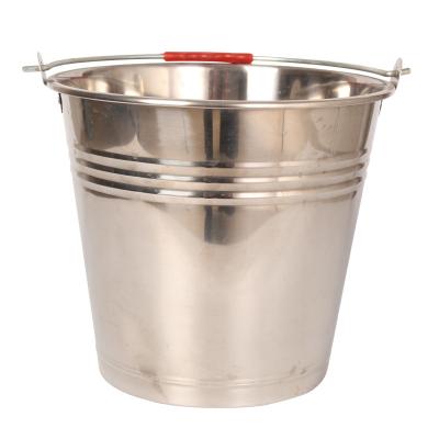 China Customizable Height 204mm Base Dia 190mm Stainless Steel Calf Hutch Feeding Bucket With Scale for sale