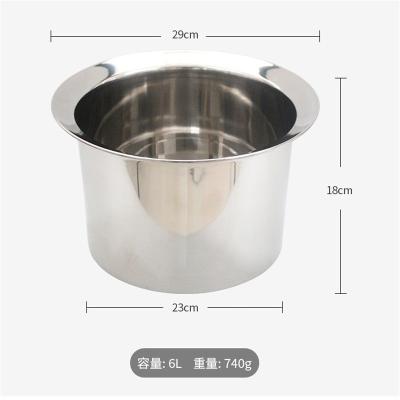 China 290mm Top Dia Acero Inoxidável balde de alimentação para abrigo de bezerro com 6L volume à venda