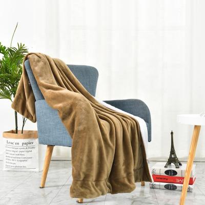 China Shrink Heavy Duty Double Layer Sherpa Mink Baby Blanket Luxury Soft Throw Mink Sherpa Fleece Blanket From China Supplier for sale