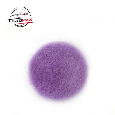 China Car Body Factory Direct Supply 100% Purple 6inch Wool Polished Cutting Wool Pads Car Maintenance for sale