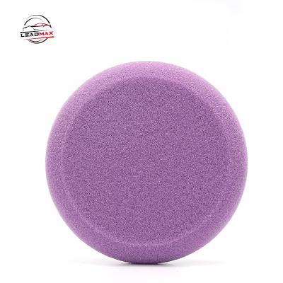 China Soft 4 Inch Round Shape Hand Use Purple Car Wax Applicator And Pressing Pads Polishing Pads for sale