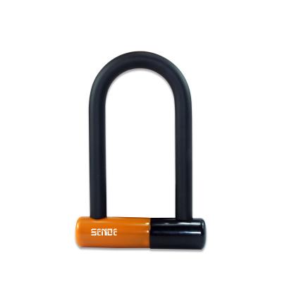 China Copper+Alloy steel+Engineering-plastics SENDE bike bicycle security D lock alloy u lock bicycle anti-theft accessories for sale