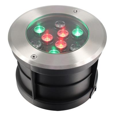 China Underwater 304 Stainless Steel RGB DC24V DMX IP68 Recessed 9w Control Led Underwater Light for sale