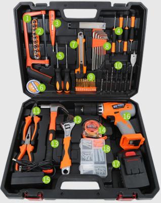 China Universal Lithium Cordless Drill Box Wooden/Metal Hand Tool Combo Kits for sale