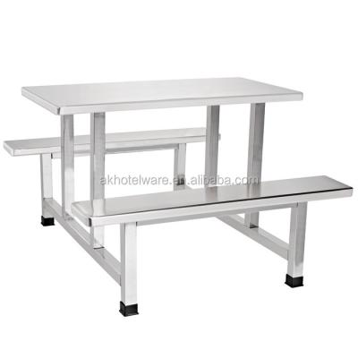 China Industrial Kitchen/Restaurant Kitchen/Canteen DUBAI Restaurant Stainless Steel Table and Chairs Sets Fast Food Factory Canteen 6 Peoples Bench Seating and Supplier by Table for sale