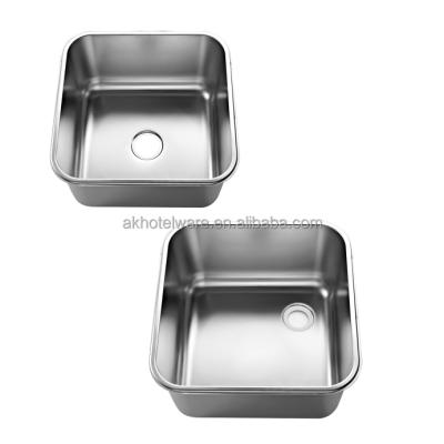 China Industrial kitchen/restaurant kitchen/commercial single bowl canteen stainless steel sink in Singapore wholesale price industry kitchen under mounted sink basin factory for sale