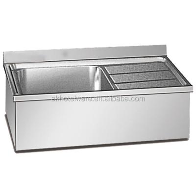 China Industrial kitchen/restaurant kitchen/canteen customized stainless steel restaurant wash sink wall mounted single kitchen sink with drainer factory for sale