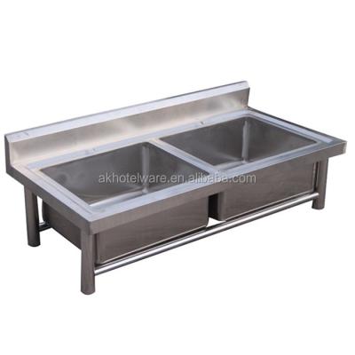 China Industrial Kitchen Project Stainless Steel Worktop Sink SUS 201/Kitchen Restaurant Kitchen/Canteen Restaurant 304 Sinks Bench Top Factory for sale