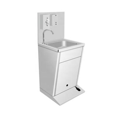 China Industrial Hot Selling Automatic Kitchen/Restaurant/Philippines Canteen Outdoor Foot Pedal Hand Basin Station With Pedestal Hand Wash Cleaning Sink Factory for sale