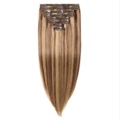 China Can Be Piano Color Premium Dyed Virgin Straight Raw Hair Clip In Hair Extension for sale