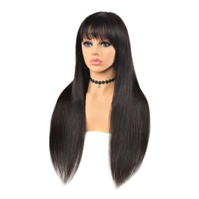 China Large 360 ​​Lace Front Wig 26 Inch Straight Hair Can Be Dyed Unprocessed With Bangs for sale