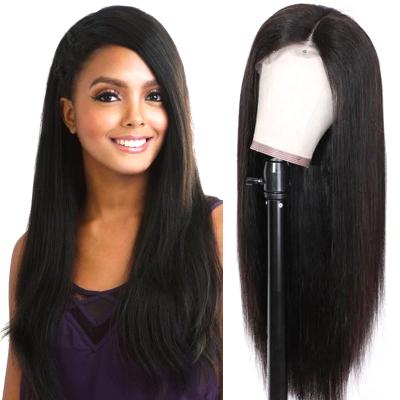 China Can Be Dyed 100% Natural Hair Piece High Quality Brazilian Lace Wig Adjustable Color T Wig for sale