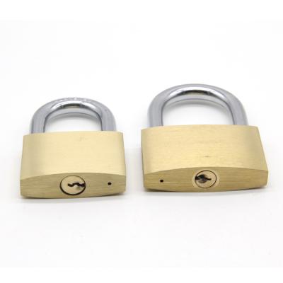 China Cheap sample security apartment price brass door lock 40mm arc shape keys candado solid copper brass padlock available for sale