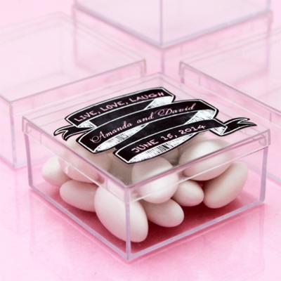 China Eco - Friendly Plastic Lucite Candy Cube Square Crystal Acrylic Gift Box With Lid for sale