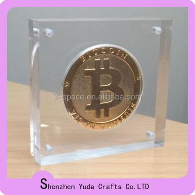 China China Souvenir Coin Display Challenge Magnetic Acrylic Coin Display Stand for sale