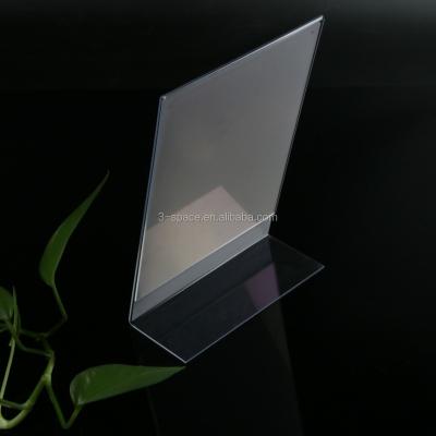 China Environmental Friendly Acrylic Menu Holders Clear Acrylic Table Top A3 Table Tent L Shape A5 Acrylic Sign Holder for sale