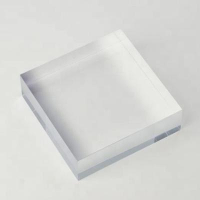 China Recycled Materials Solid Clear Acrylic Block 3x3x1.5 Inches Thick Acrylic Display Block Shop POP Displays for sale