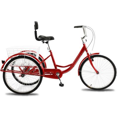 China Ride road bikes three wheel bicycle with 2 seats/adult tricycles for women 26 inch/rear basket adult tricycle for sale