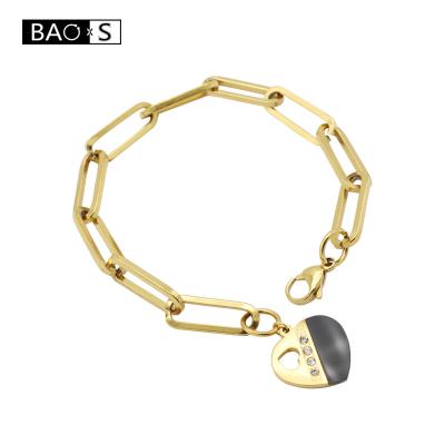 China Trendy Stainless Steel Hand Pendant Chain, Charm Bracelet, Heart Shaped Hand Pendant Chain for sale