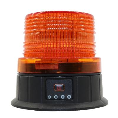 China Amber Revolving Warning Light With LED Cordless Rechargeable Flashing Magnetic Base Wetech Emergency PC Beacon Portable Siren Lamp for sale