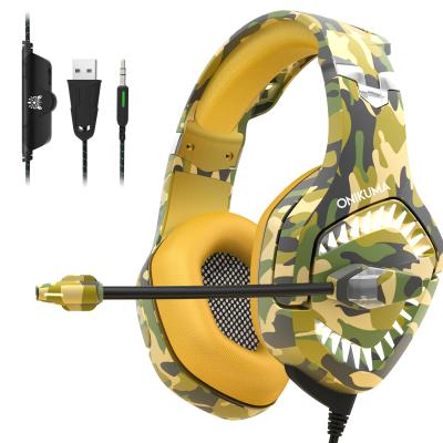 China Yellow Circumaural K1PRO Camouflage Headset 50mm Heavy Low Driver, Big Ear Cover Headset Comfortable Stylish Gamer PS4 Gaming Headset for sale