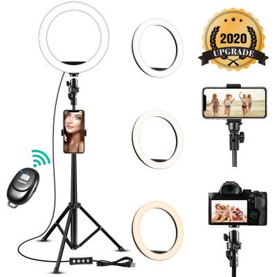 China Ring Fill Lamp Dual Light Selfie Stick For Mobile Phone Can Fill Light And Ground Cable Mount Fill Light AK085 for sale