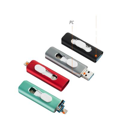 China Metal Mini Metal OTG USB 3 IN 1 Flash Drive 8GB USB Flash Drive for sale