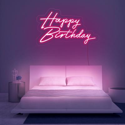 China Happy Birthday Acrylic Neon Signs, Led Neon Signs For Birthday Party Decorations for sale