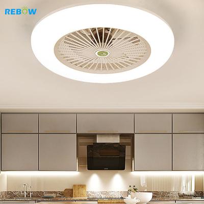 China Modern Smart Ceiling Fan Lamp With Remote Control Ceiling Lights 55cm With App Control Bedroom Decor Ceiling Fans Modern for sale