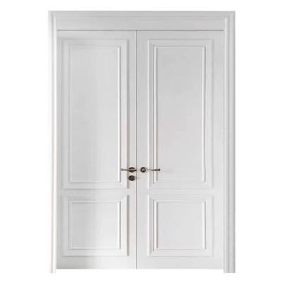 China Evereco Style High Quality Waterproof Classic Design Sound Insulation White Glass Wooden Doors for Bathroom or Bedroom for sale