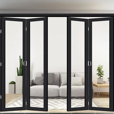 China Evereco Waterproof Soundproof House Exterior Bi Fold Patio Doors Aluminum Powder Coated Tempered Glass Doors for sale