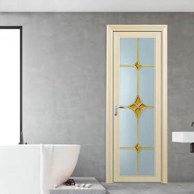 China Factory Price Evereco Single Room Aluminum Alloy Waterproof Interior Frame Bathroom Leaf Glass Doors for sale