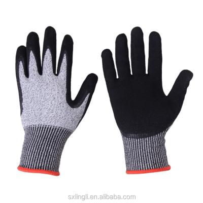 China 13 Gauge Aramid Knitted Work Safety Gloves With Heep Product Level 5 Hot Selling Cut Gloves Nitrile Coated Gloves Cut Resistant Hand Gloves for sale